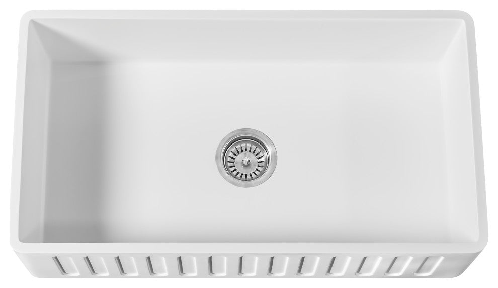 Single Bowl Solid Surface Reversible Kitchen Sink, 33"