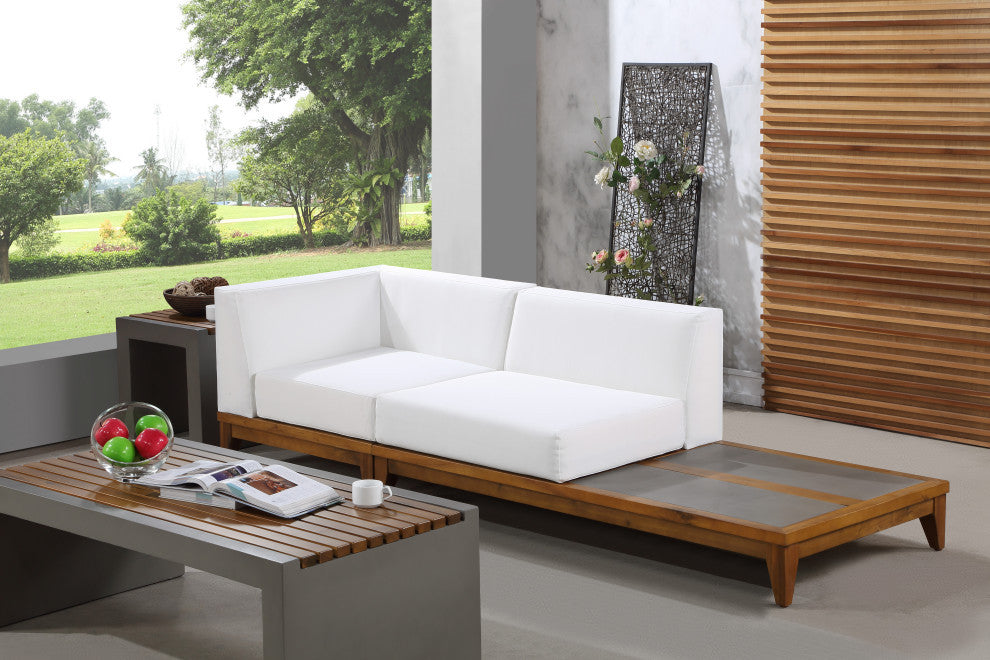 Rio Water Resistant Fabric  Patio 2-Piece Modular Sofa, Off White