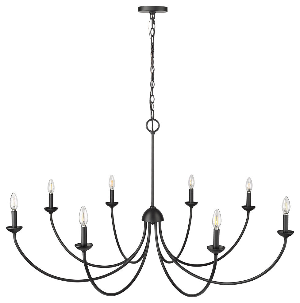 8 Light 52 in. Matte Black Chandelier