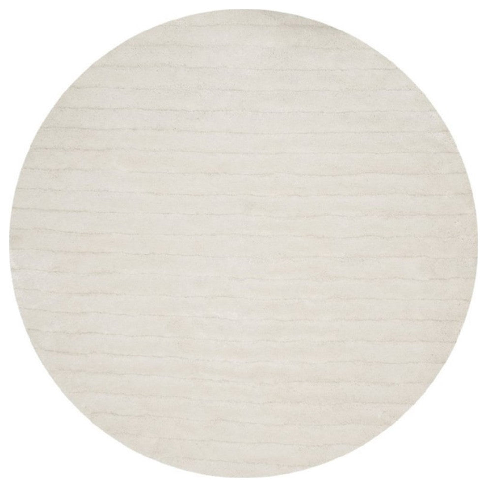 Safavieh 3D Shag 6' Round Hand Tufted Rug in Pearl