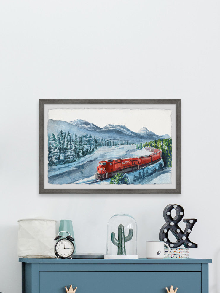 "Train Ride to Yukon" Framed Painting Print, 12x8
