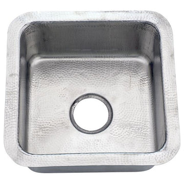Nantucket Sinks SQRS-7MF 16.5 Inch Square Hammered Satin Matte Finish Stainless