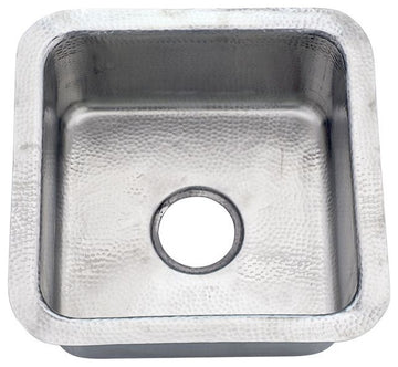 Nantucket Sinks SQRS-7MF 16.5 Inch Square Hammered Satin Matte Finish Stainless