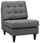 Empress Upholstered Fabric Lounge Chair, Gray