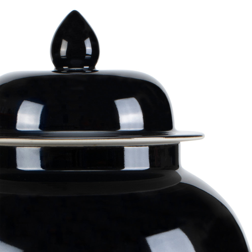 Imperial Black Large Temple Jar