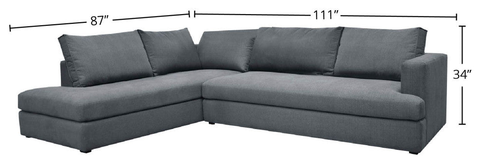 Lounge Upholstered Left Sectional, Asphalt Gray