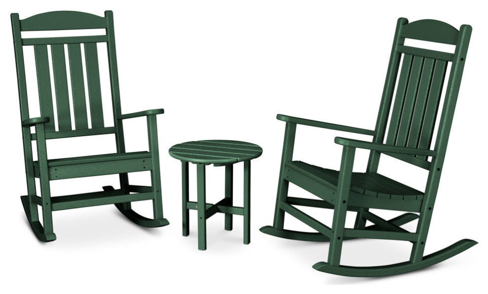 Polywood Presidential 3-Piece Rocker Set, Green