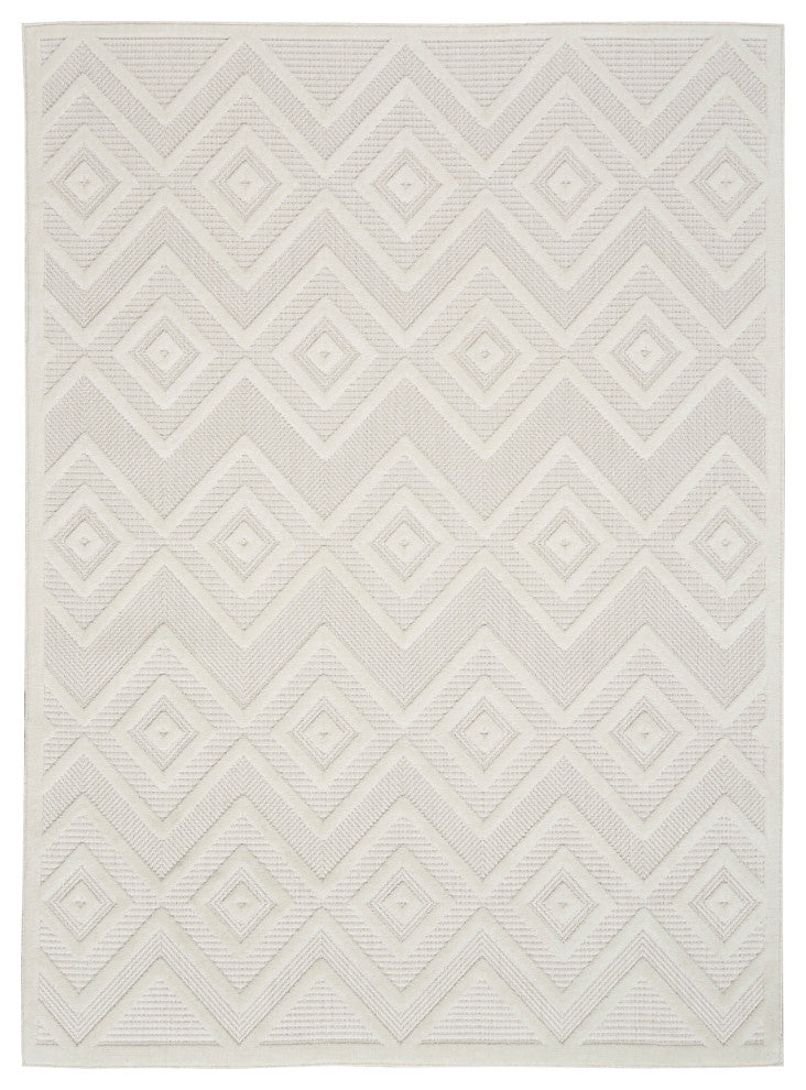 Nourison Versatile 6' x 9' Ivory/White Modern Area Rug