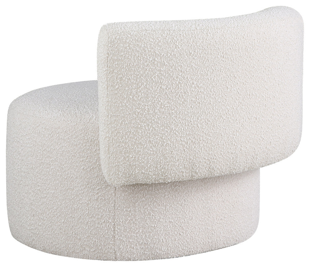 Como Boucle Fabric Upholstered Accent Chair, Cream