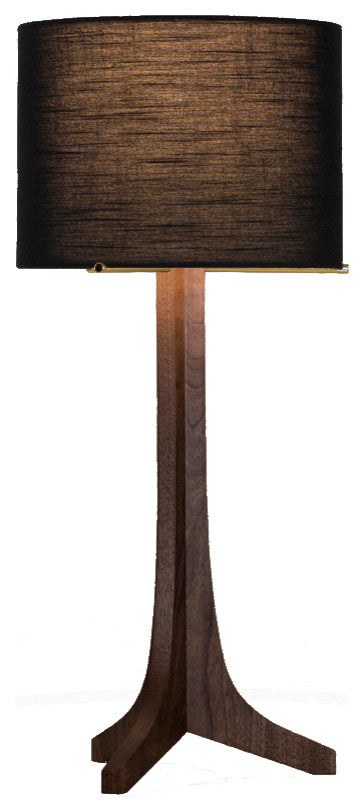 Nauta Table Lamp, Brushed Aluminum Black Amaretto Shade