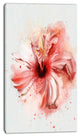 Lovely Pink Watercolor Flower, Flowers Canvas Wall Artwork, 16"x32"