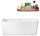63" Streamline N682WH Freestanding Tub and Tray With Internal Drain