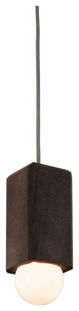 Cano 1-Light Pendant, Dark Stained Walnut, Led