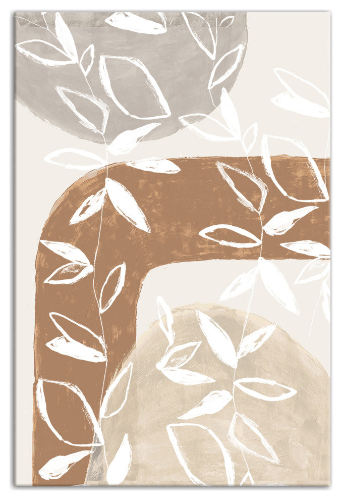 Abstract Neutral Flowers 12x18 Canvas Wall Art