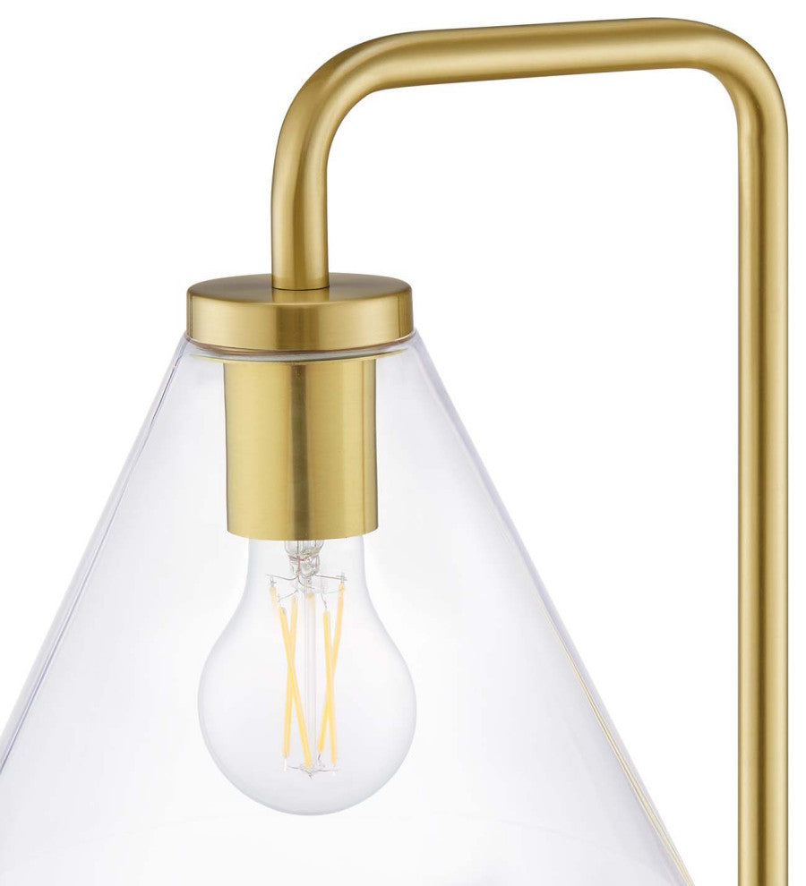 Floor Lamp Light, Gold, Glass, Modern, Mid Century Cafe Bistro Hospitality