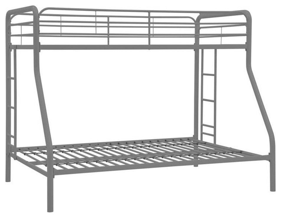 DHP Metal Twin over Full Bunk Bed in Silver