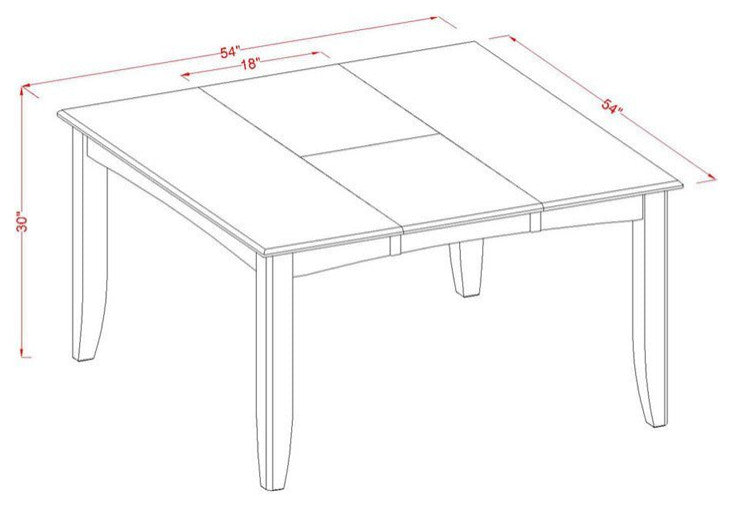 5 Piece Dining Room Table Set-Table With Leaf And 4 Dinette Chairs.
