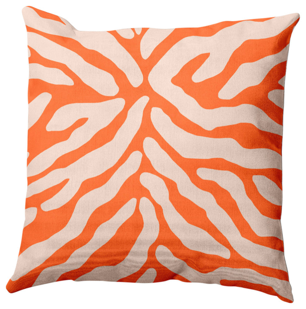 Animal Stripe Decorative Throw Pillow, Blood Orange, 16"x16"