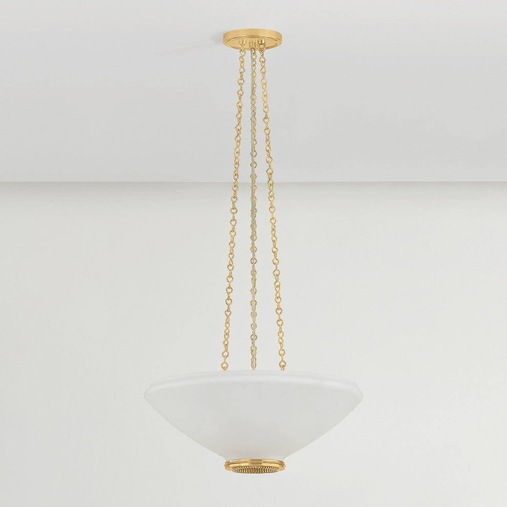 Hudson Valley Lighting Awosting Pendant, Aged Brass