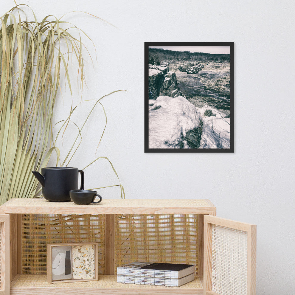 Great Falls Vintage Rural Landscape Framed Photo Paper Wall Art Prints, Black, 16" X 20"