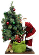 Battery Operated LED Santa Claus With Tree and Gift Bag Figure on Wooden, 30"