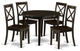 Bost5-Cap-W, 5-Piece Small Kitchen Table Set, Round Table and 4 Kitchen Chairs