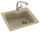 Swan 25x22x9 Solid Surface Kitchen Sink, 1-Hole, Prairie