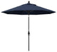 9' Matted Black Collar Tilt Lift Fiberglass Rib Aluminum Umbrella, Sunbrella, Spectrum Indigo