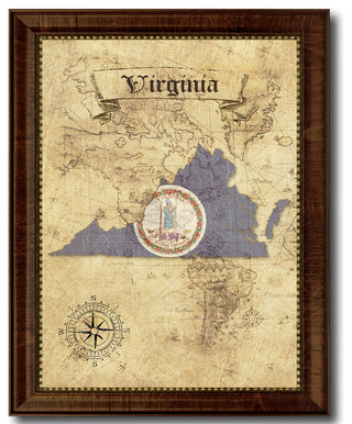 Virginia State Vintage Map, 30"x39"