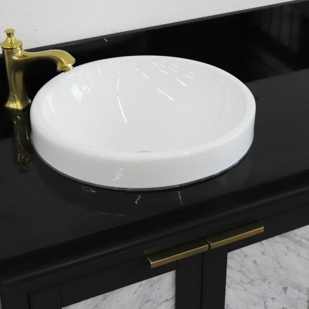 43" Single Vanity, Dark Gray Finish With Black Galaxy