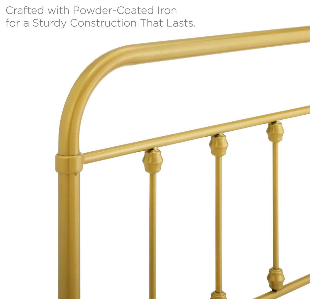 Headboard, Full Size, Metal, Gold, Modern Farmhouse, Bedroom Master Suite