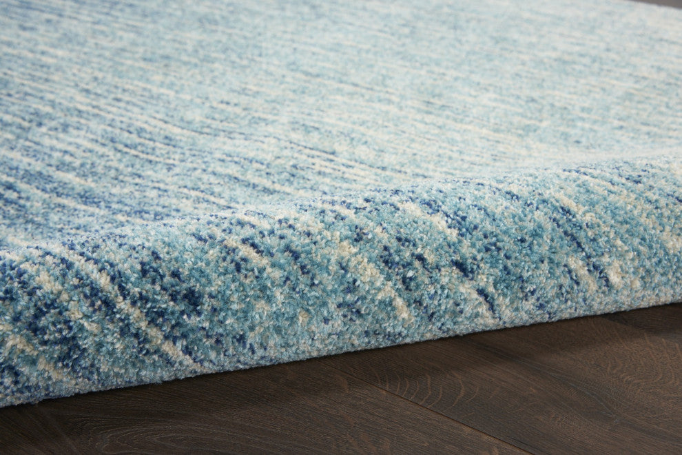 7 x 10 Navy and Light Blue Abstract Area Rug
