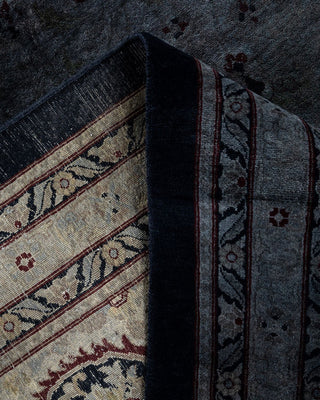 Overdyed, One-of-a-Kind Hand-Knotted Area Rug Black, 12'6"x17'10"