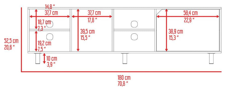 Conquest Tv Stand, Light Oak