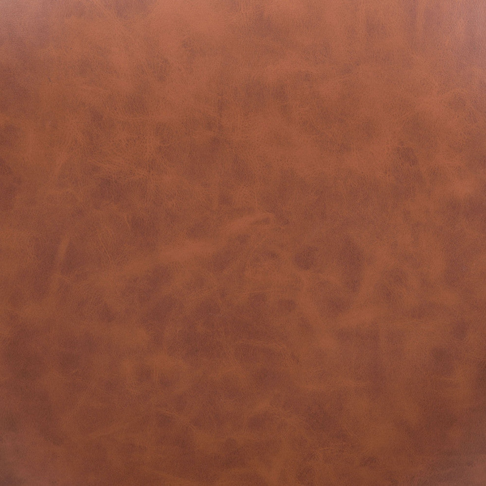 Bar Stool Chair Barstool, Faux Vinyl Leather, Steel, Vintage Brown, Bronze