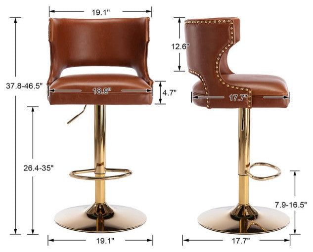 Adjustable PU Leather Counter Height Barstools