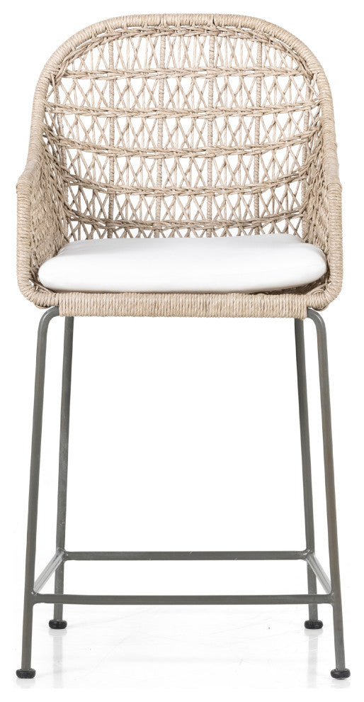 Bandera Outdoor Stool WithCshn-Wht-Counter