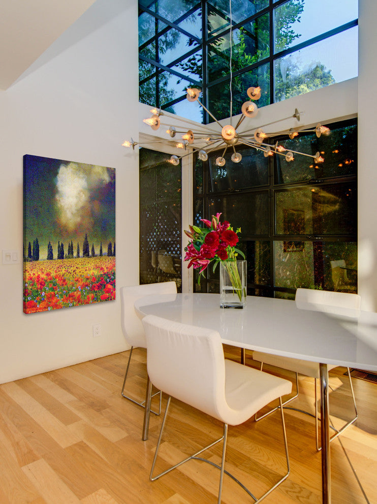 "Poppies and Poplar" Painting Print on Canvas by Chris Vest