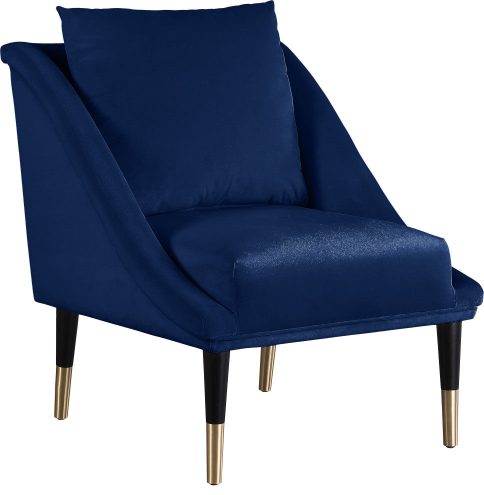 Elegante Velvet Upholstered Accent Chair, Navy