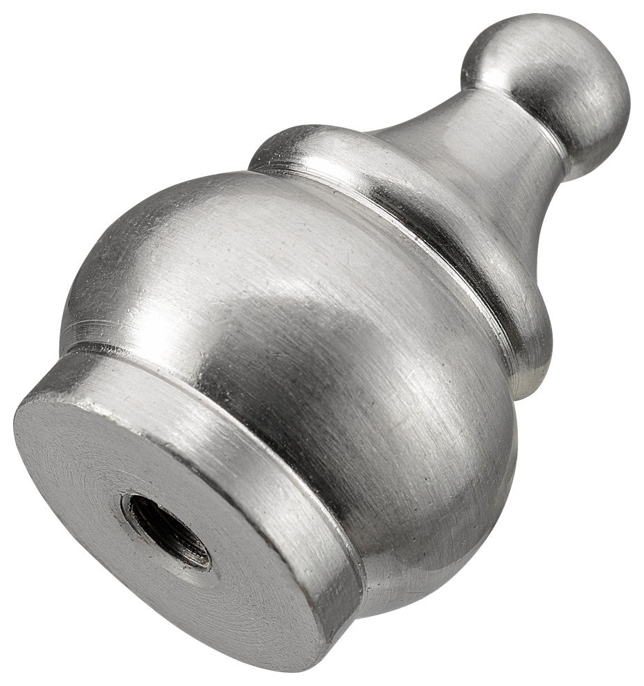 24017-22, Set of 2 Steel Lamp Finial, Brushed Nickel Finish, 1 1/2" Tall