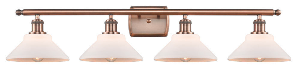 Orwell 3-Light Bath Vanity-Light, Antique Copper, Matte White