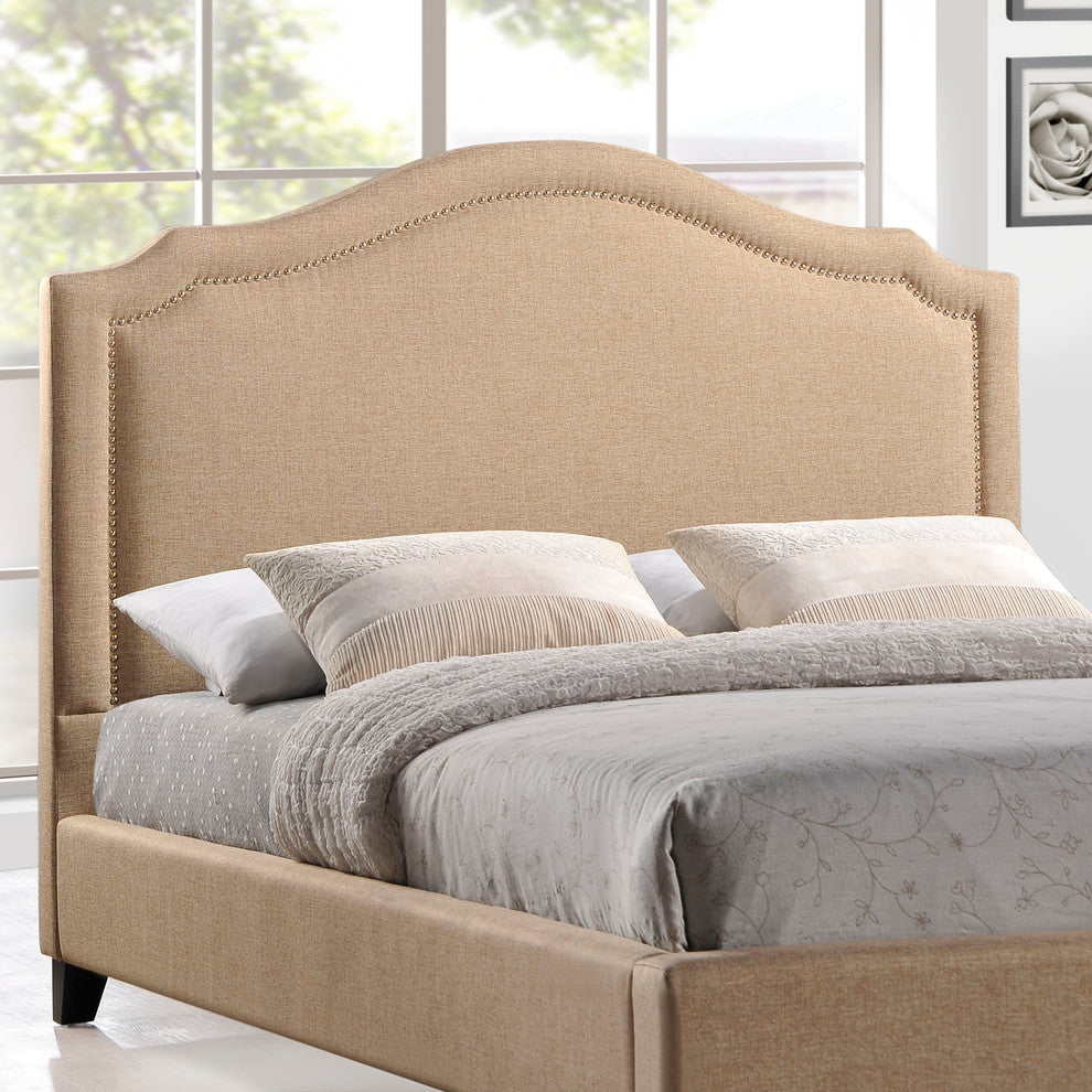 Modern Contemporary Bedroom Queen Bed Frame Beige