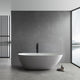 Stone Resin Solid Surface Freestanding Bathtub Soaking Tub, 59", Matte White