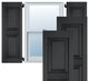 15" x 58" Exterior Sapele Mahogany Raised Panel Shutters, Black