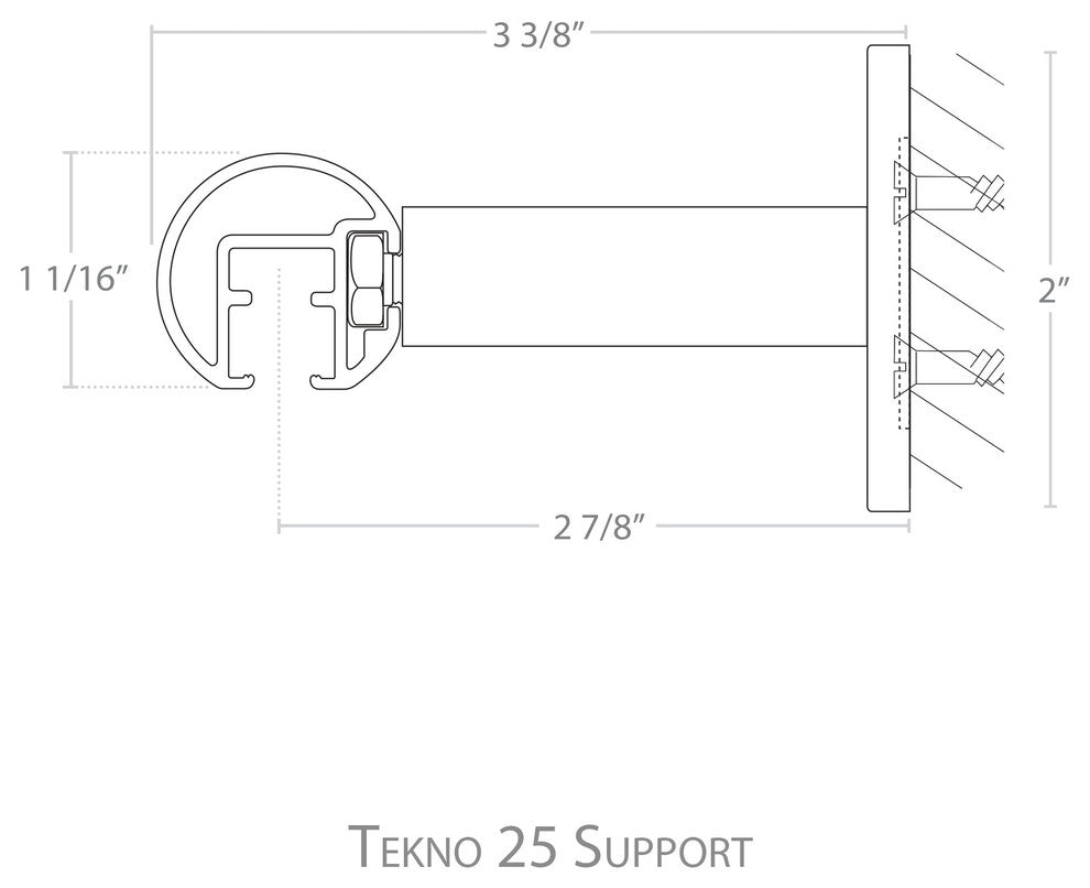 Deco Traverse 1 With Ball 28 Finial, Silver, 132