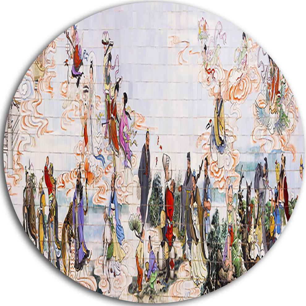 Immortals, Digital Floral Art Round Wall Art, 38"