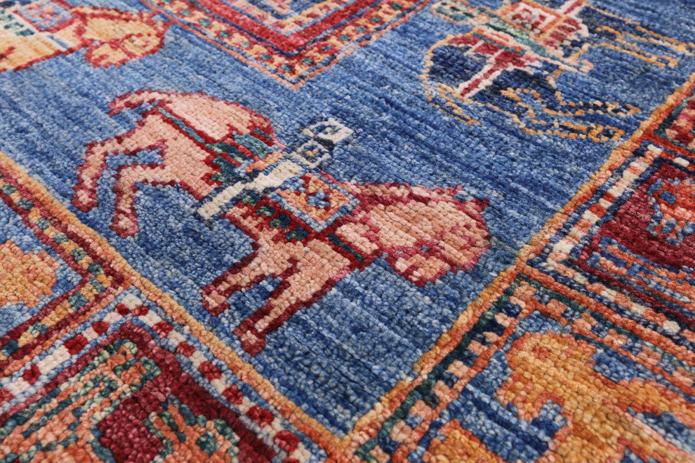 Hand Knotted Antiqued Pazyryk Historical Design Wool Rug 2' 9" X 4' 0" Q11116