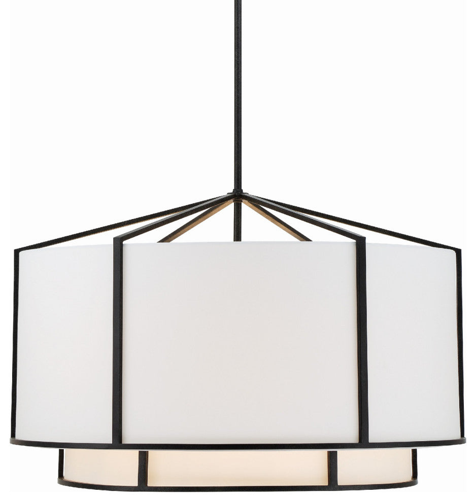 Crystorama Lighting Group CAR-9209 Carlyn 6 Light 28"W Drum - Black