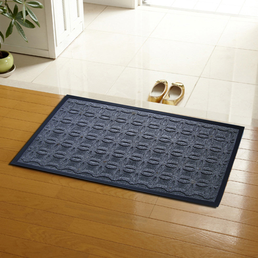 Molded Polypropylene Mat, Weather Beater, 18"x30", Dark Grey