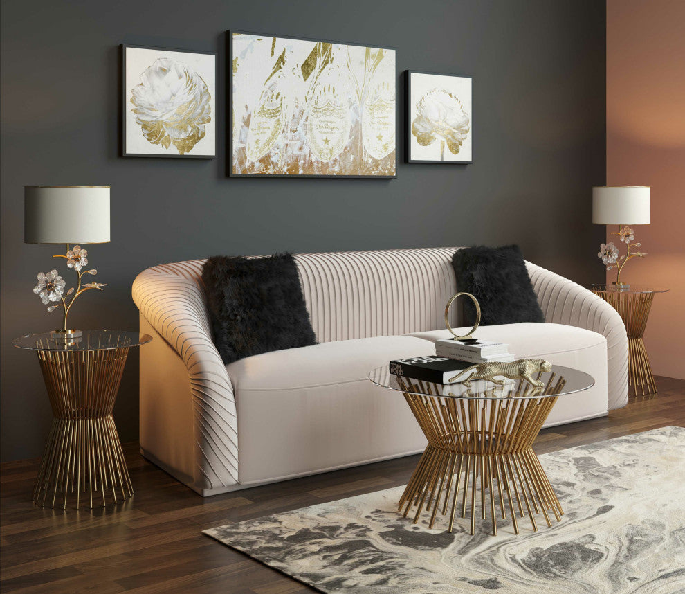 Grace Glass Side Table Gold